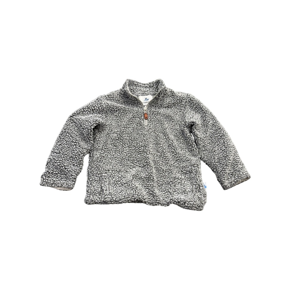 Southbound Boys Gray White Marled Sherpa Fleece 1/4 Zip Pullover Size 7